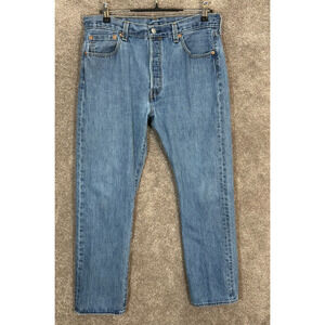 Levis 501 Jeans Mens 34X32 Blue Measures‎ 33X31 Button Fly Straight Leg Medium
